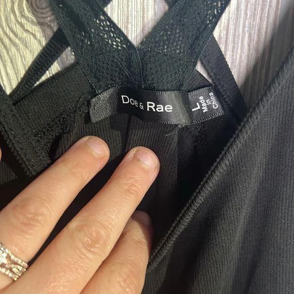 Women Doe & Rae Tank Top Black Size Large 70% Modal - Picture 3 of 6